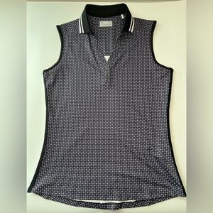 Women’s Callaway Golf Opti Dri Sleeveless Black/Purple Print Golf Polo Size M